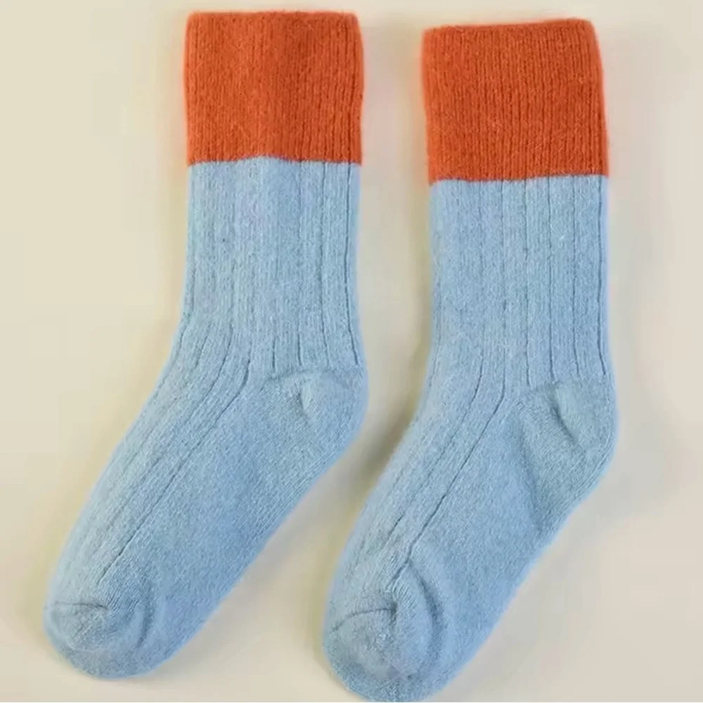 One pair Orange and Blue 5-8 kids Socks New